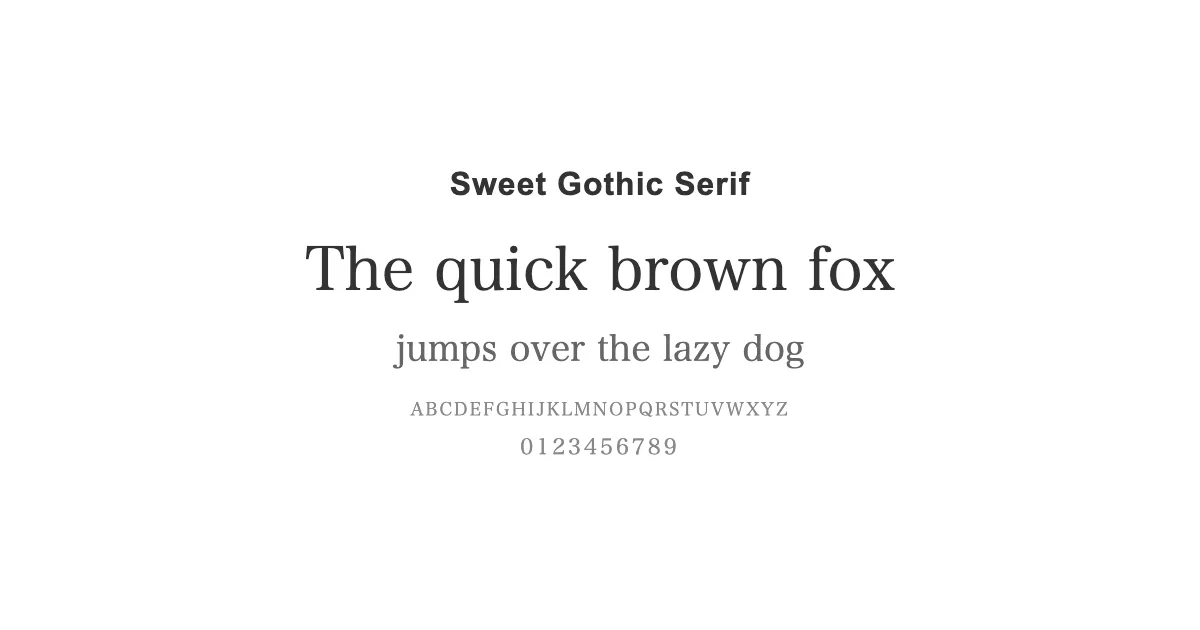 Sweet Gothic Serifのサムネイル画像