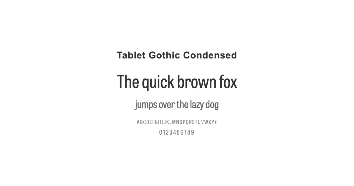 Tablet Gothic Condensedのサムネイル画像