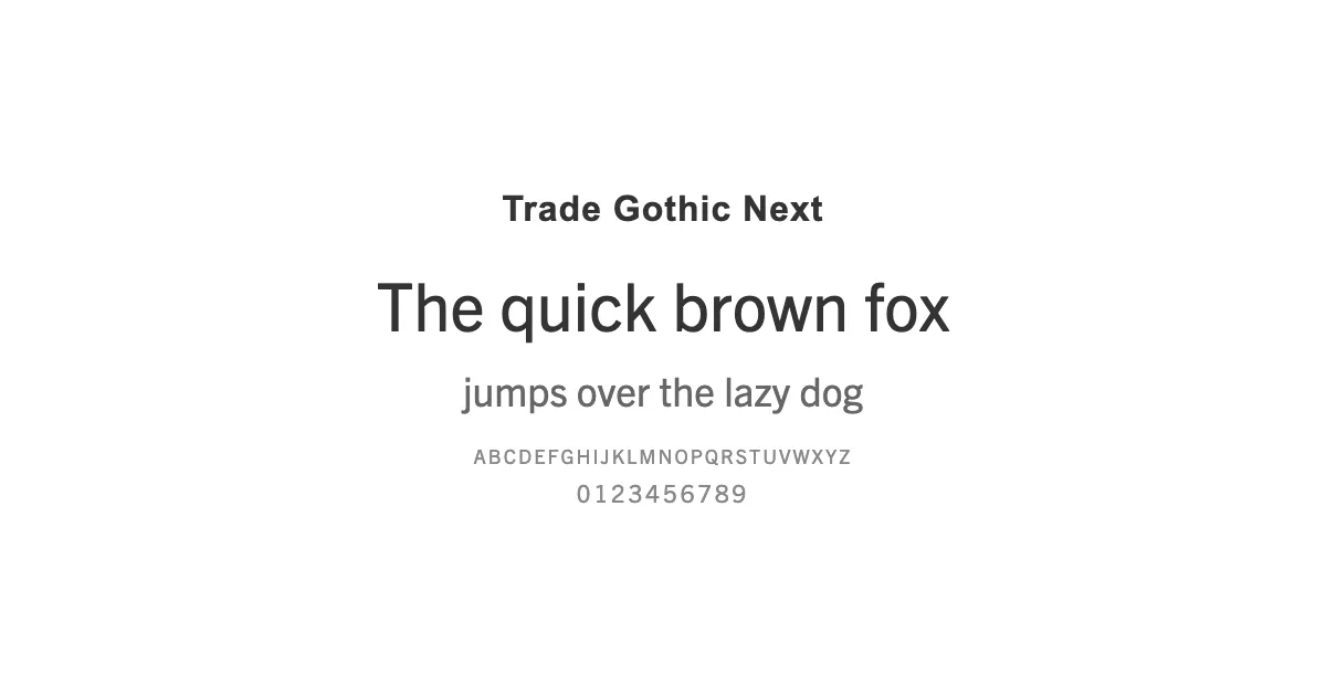 Trade Gothic Nextのサムネイル画像