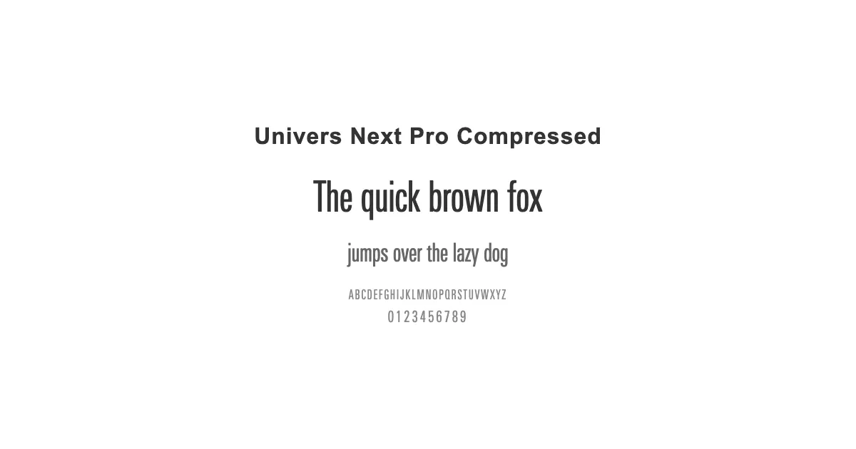 Univers Next Pro Compressedのサムネイル画像