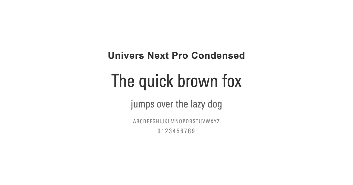 Univers Next Pro Condensedのサムネイル画像