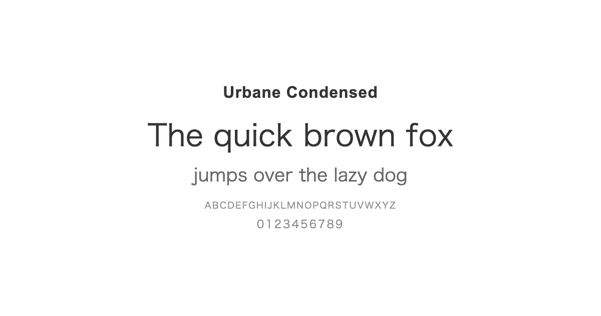 Urbane Condensedのサムネイル画像