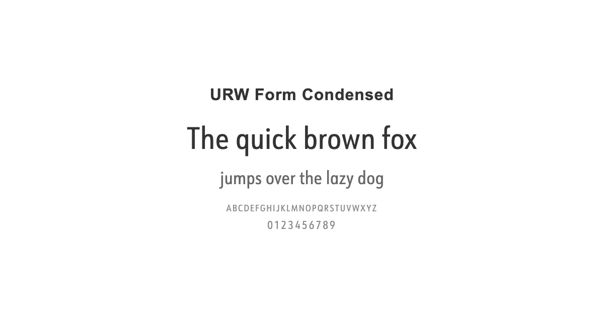 URW Form Condensedのサムネイル画像