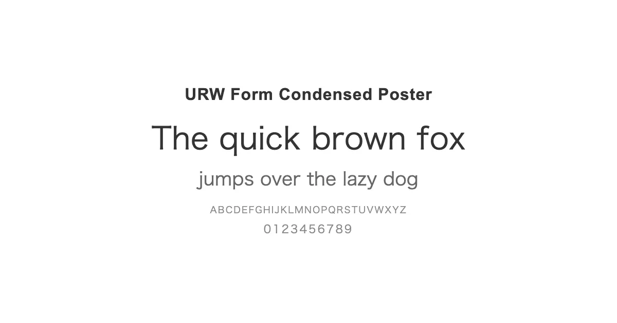 URW Form Condensed Posterのサムネイル画像