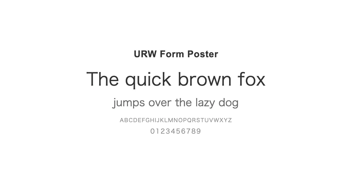 URW Form Posterのサムネイル画像