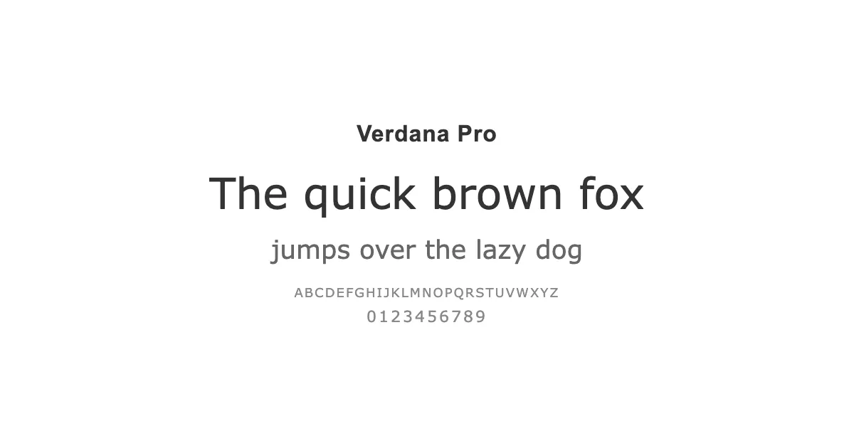 Verdana Proのサムネイル画像