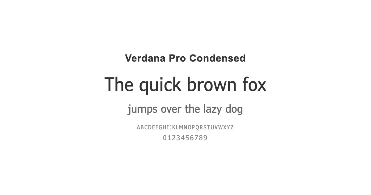 Verdana Pro Condensedのサムネイル画像