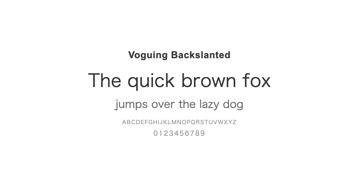Voguing Backslantedのサムネイル画像