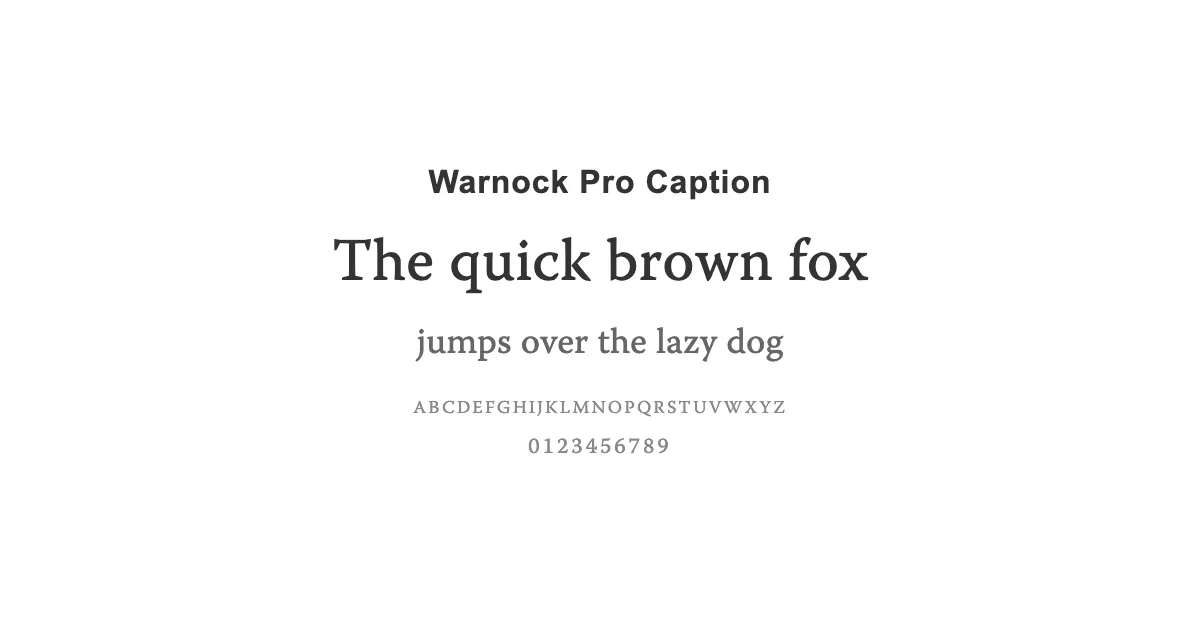 Warnock Pro Captionのサムネイル画像