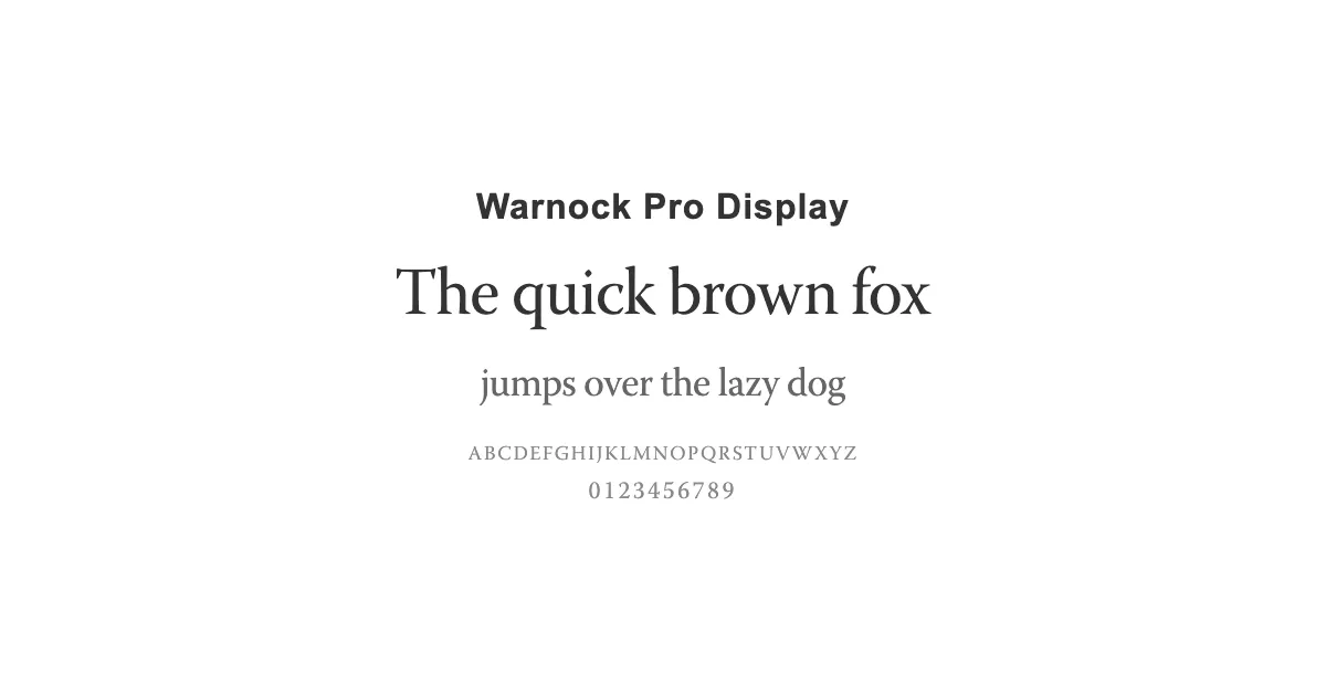 Warnock Pro Displayのサムネイル画像