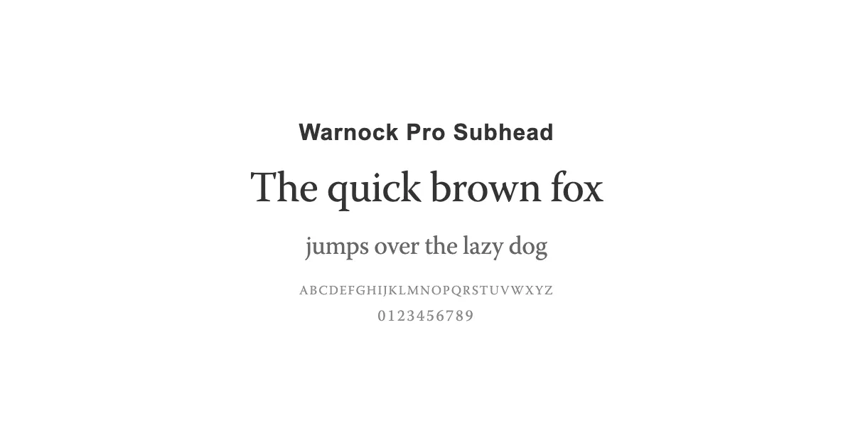 Warnock Pro Subheadのサムネイル画像