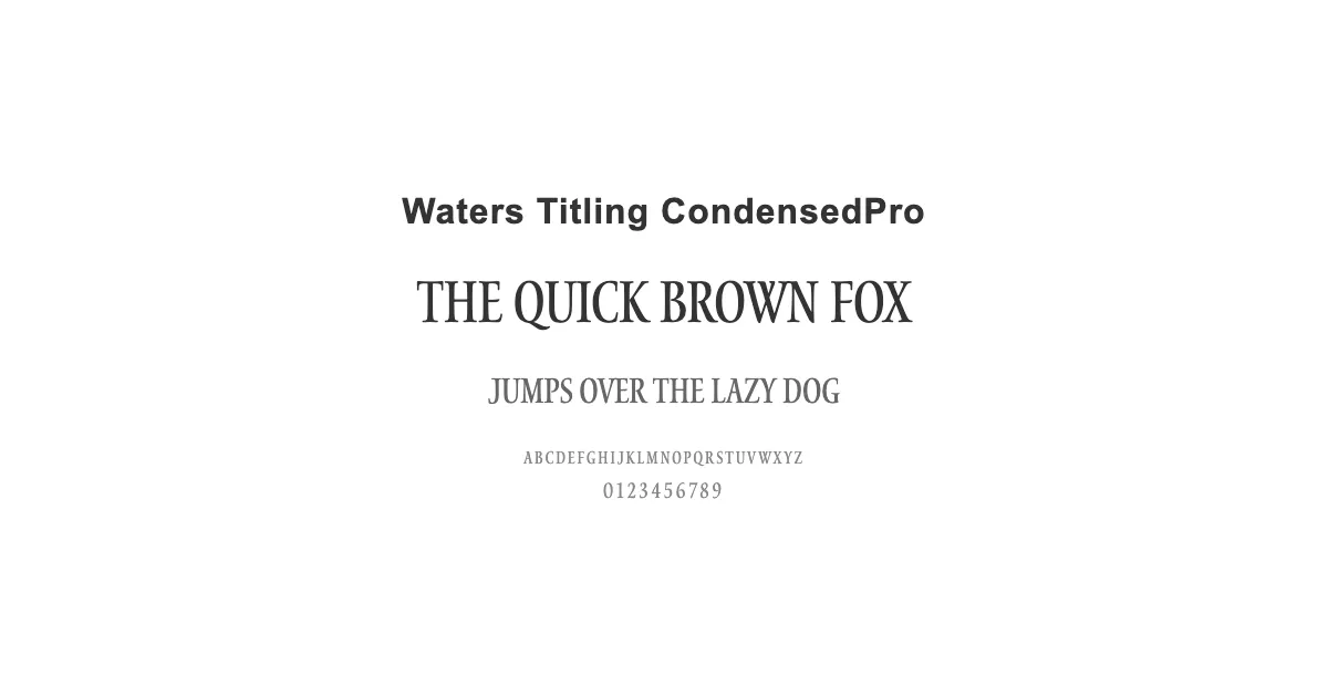 Waters Titling CondensedProのサムネイル画像