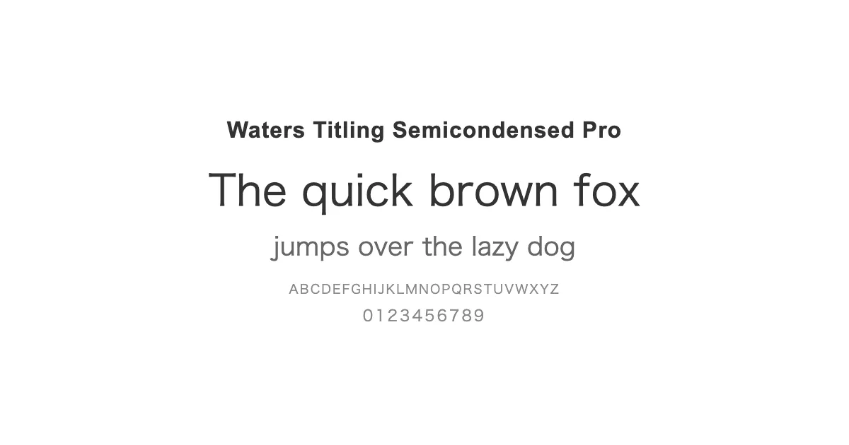 Waters Titling Semicondensed Proのサムネイル画像