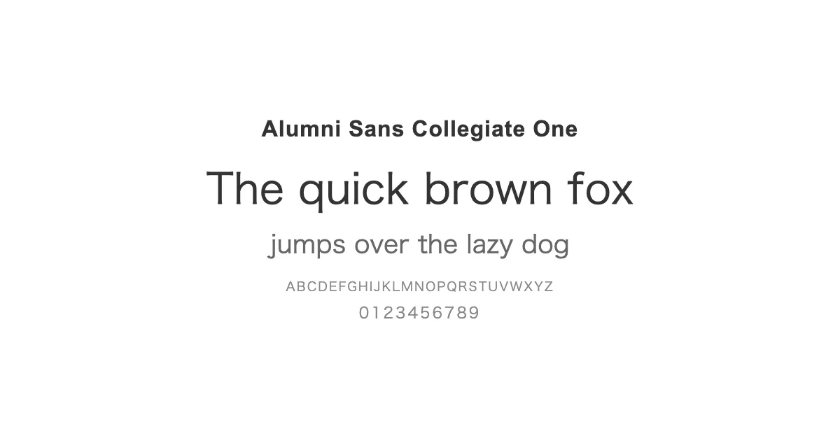 Alumni Sans Collegiate Oneのサムネイル画像
