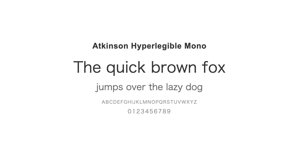 Atkinson Hyperlegible Monoのサムネイル画像