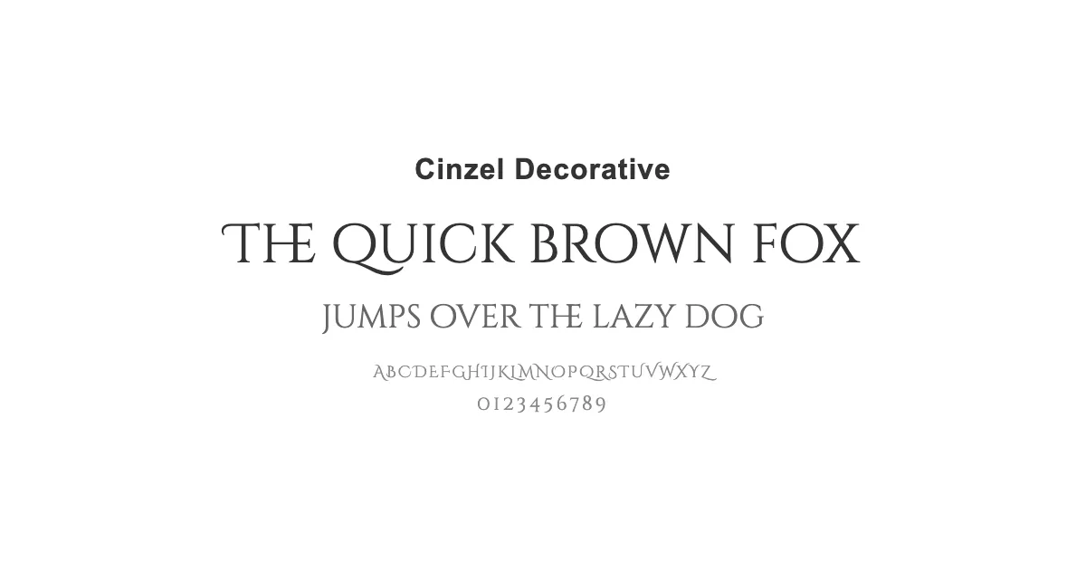 Cinzel Decorativeのサムネイル画像