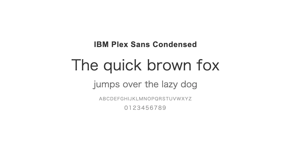 IBM Plex Sans Condensedのサムネイル画像
