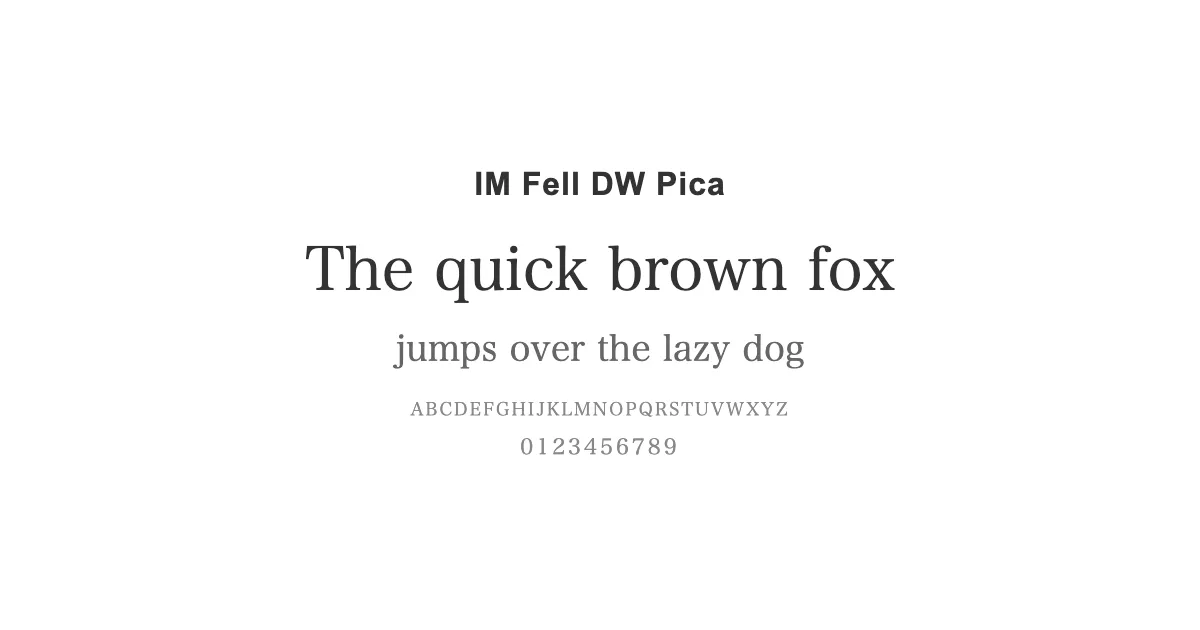 IM Fell DW Picaのサムネイル画像