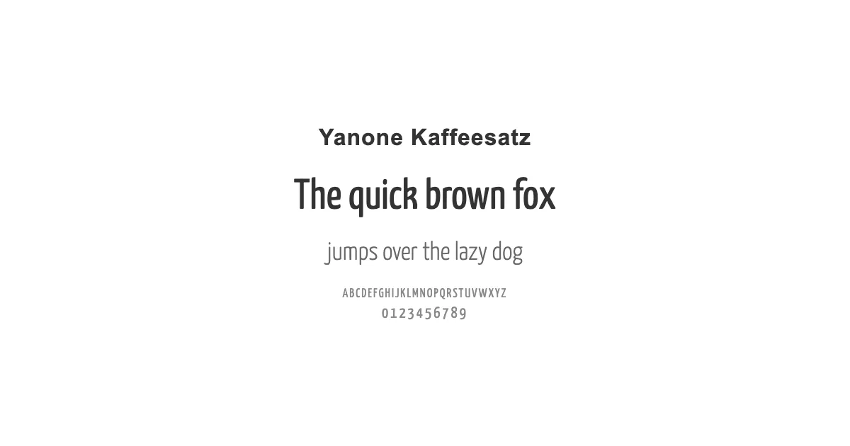 Yanone Kaffeesatz